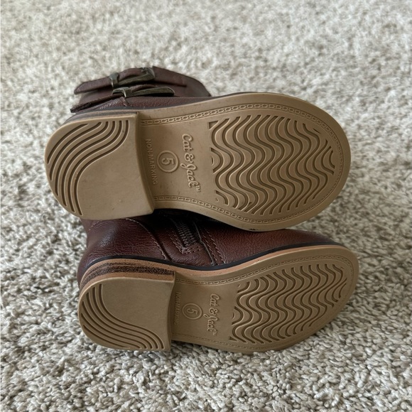 Cat & Jack Brown Boots Toddler Leather Boots Toddler Winter Boots size 5 - Picture 9 of 11